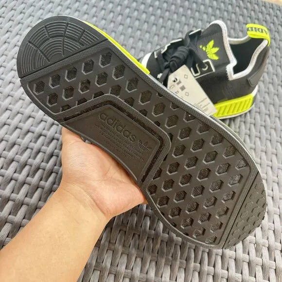 Adidas NMD_R1 Black Solar Yellow Men's Athletic Shoes GV7183 Size 13