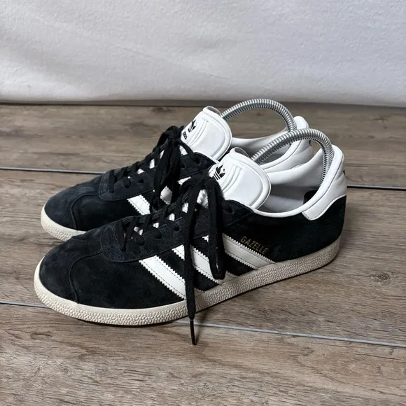 Adidas Originals Gazelle Shoes Sneakers Black White Mens Sz 9 Womens 10 BB5476‎