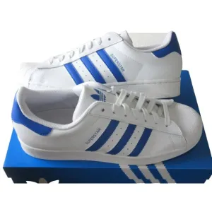Adidas Originals Men's Superstar Shoes White Blue Cloud Shelltoe Sizes NIB
