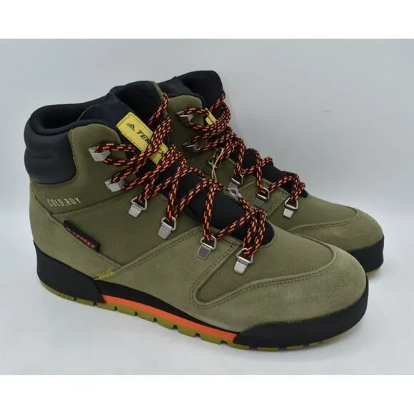 Adidas Outdoor Men Size 8 Terrex Snowpitch COLD.RDY Insulated Green Hiking Boots