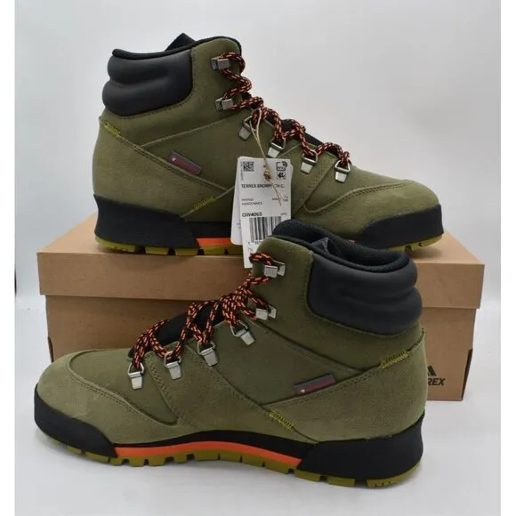 Adidas Outdoor Men Size 8 Terrex Snowpitch COLD.RDY Insulated Green Hiking Boots