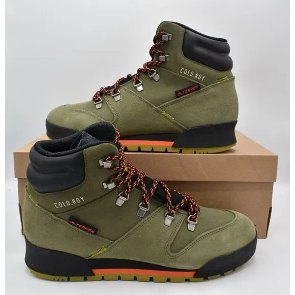 Adidas Outdoor Men Size 8 Terrex Snowpitch COLD.RDY Insulated Green Hiking Boots