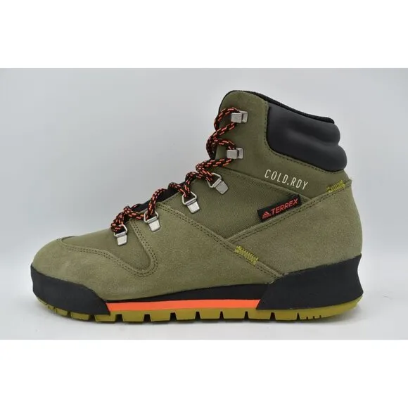Adidas Outdoor Men Size 8 Terrex Snowpitch COLD.RDY Insulated Green Hiking Boots