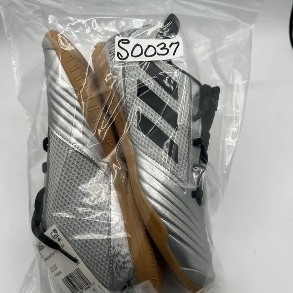 adidas Predator 19.4 Sala J Indoor Soccer Shoes men 8.5 Metallic Silver Black