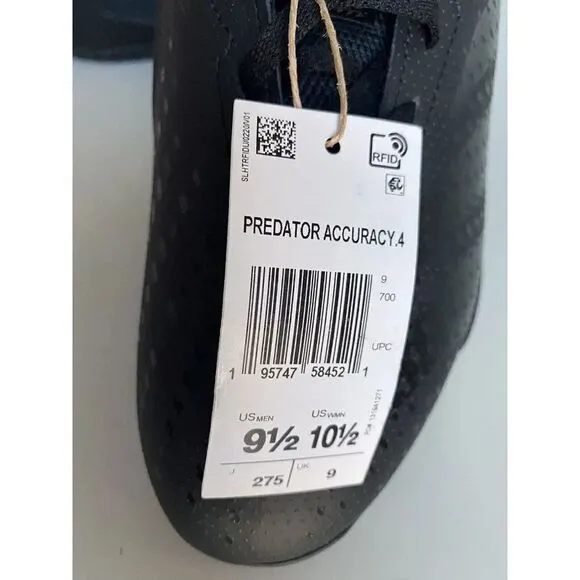adidas Predator Accuracy.4 IN Indoor Sala Soccer Shoes GW7074 Black Men’s Sz 9.5