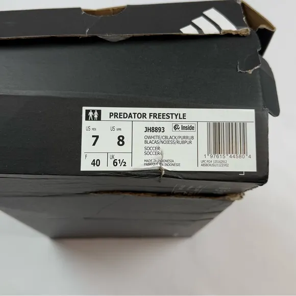 Adidas Predator Freestyle Indoor Soccer Shoes US Mens 7 Womens 8 Off White/Black
