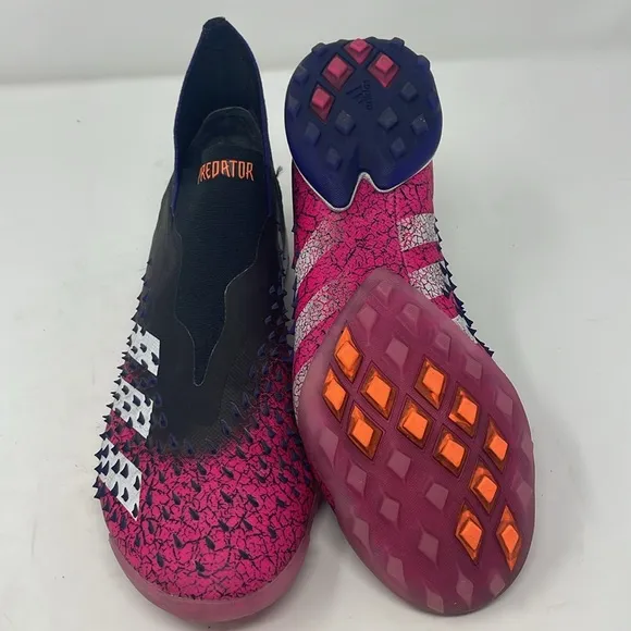 Adidas Predator Indoor Laceless Soccer Shoes TF Demonskin Shock Pink Size 6.5