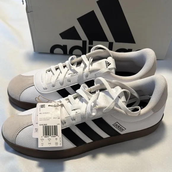 Adidas Skateboard Shoes Mens 13 White VL Court