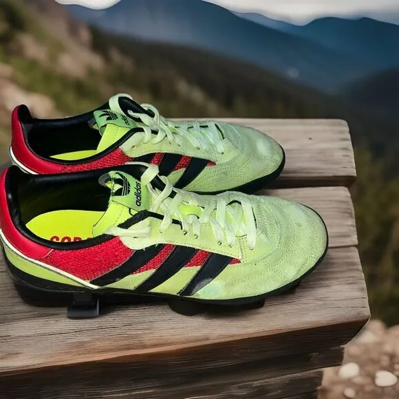 Adidas Sobakov P94 EE5640 Men's size 9 Neon Green Suede Black‎ Red Low Shoes BMX