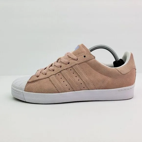 Adidas Superstar Vulc ADV Mens Sz 6.5 Womens Sz 7.5 Pale Pink Suede Skate Shoes