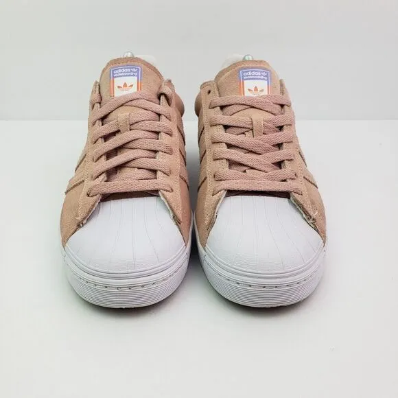 Adidas Superstar Vulc ADV Mens Sz 6.5 Womens Sz 7.5 Pale Pink Suede Skate Shoes