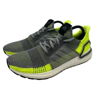 Adidas Ultraboost 19‎ Shoes Mens Size 12 Gray Neon Yellow Running EF1343