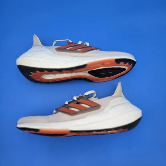 Adidas UltraBoost 22 Running Shoes Aluminium / Impact Orange GX6643 Men's US 12