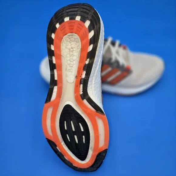 Adidas UltraBoost 22 Running Shoes Aluminium / Impact Orange GX6643 Men's US 12