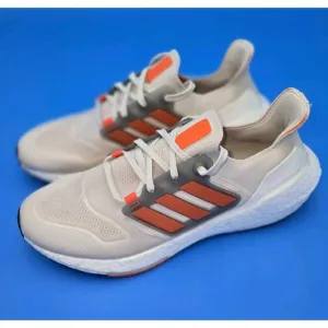 Adidas UltraBoost 22 Running Shoes Aluminium / Impact Orange GX6643 Men's US 12