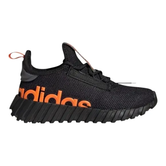 Adidas Unisex Kaptir 3.0 Black Lace-Up Running Shoes  Size 4 Youth IG2488 NEW