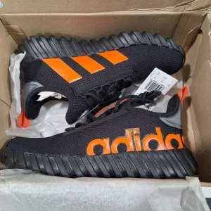 Adidas Unisex Kaptir 3.0 Black Lace-Up Running Shoes  Size 4 Youth IG2488 NEW