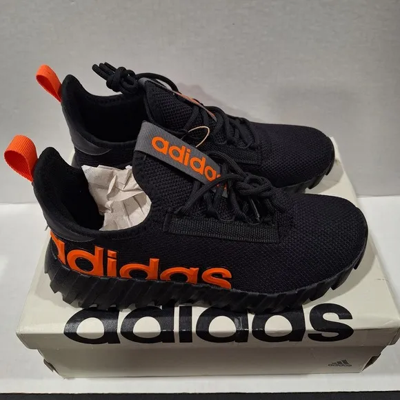 Adidas Unisex Kaptir 3.0 Black Lace-Up Running Shoes  Size 4 Youth IG2488 NEW