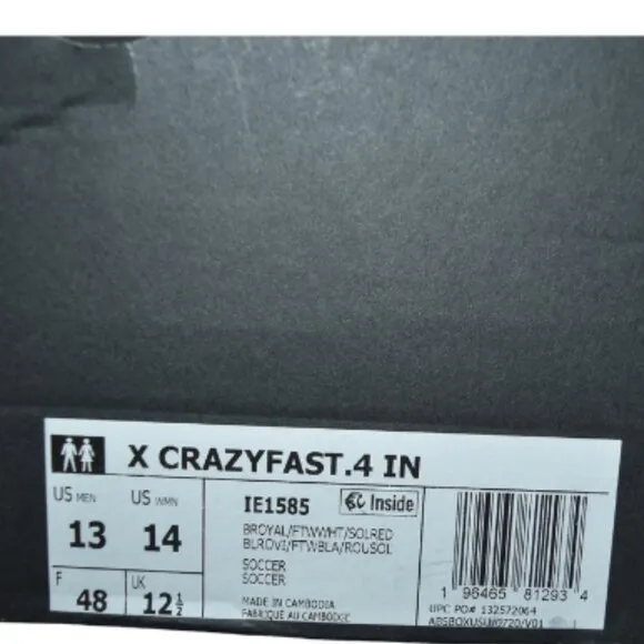 Adidas Unisex X Crazy Fast Indoor Soccer Shoes