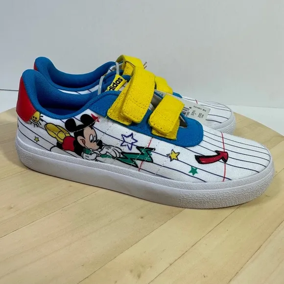 adidas Vulc Raid3r Mickey Mouse Disney Kids Skateboard Shoes Sz 2 Gy8005