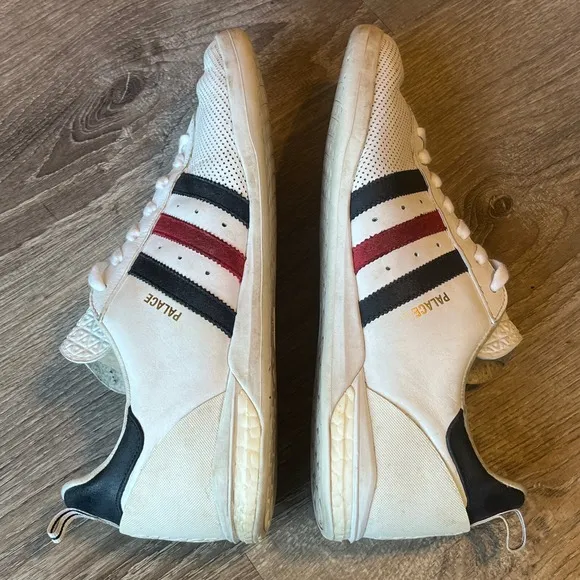 Adidas x Palace Indoor White Leather Skateboard Shoes Mens 10.5 UK 10 EU 44 2/3