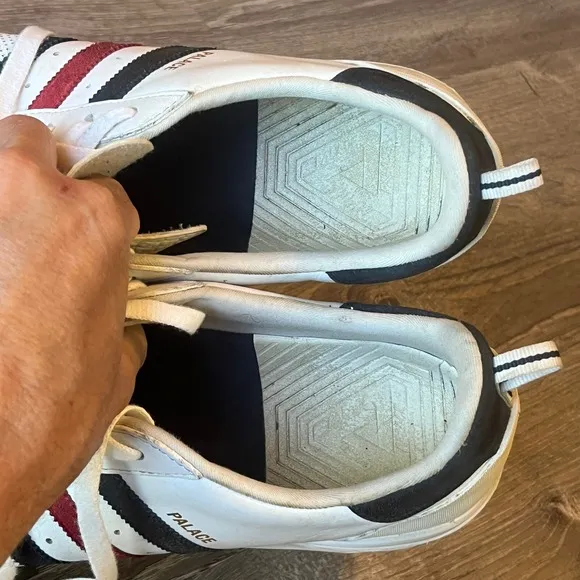 Adidas x Palace Indoor White Leather Skateboard Shoes Mens 10.5 UK 10 EU 44 2/3