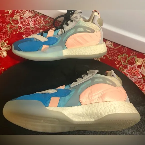Adidas ZoneBoost AeroBlue Clear Orange Basketball Sneakers in Blue size 10