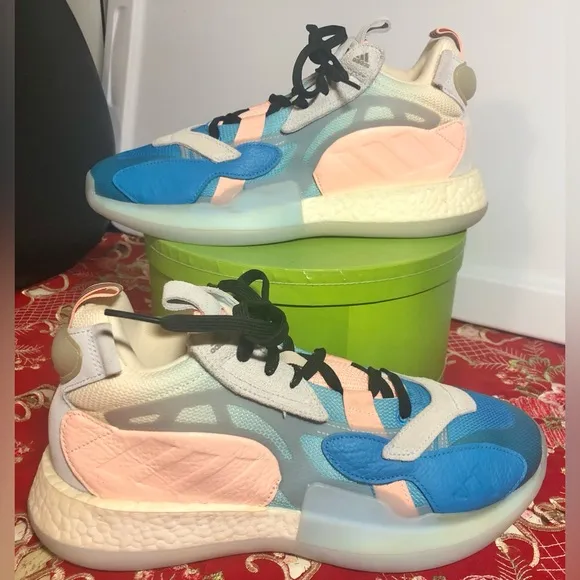 Adidas ZoneBoost AeroBlue Clear Orange Basketball Sneakers in Blue size 10