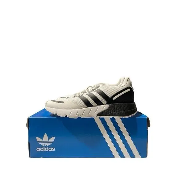 adidas ZX 1K Boost Big Kids Size 6.5 White Black Trainer Sneaker