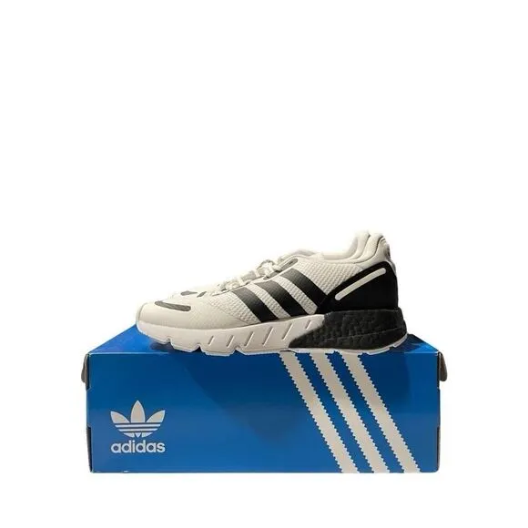 adidas ZX 1K Boost Big Kids Size 6.5 White Black Trainer Sneaker