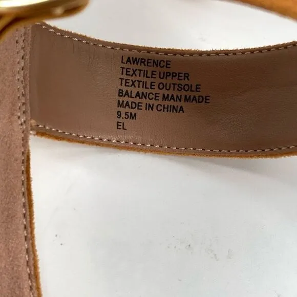 Aerosoles Lawrence Tan Faux Suede Women’s Buckle Block Heeled Sandal Size 9.5