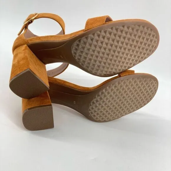 Aerosoles Lawrence Tan Faux Suede Women’s Buckle Block Heeled Sandal Size 9.5