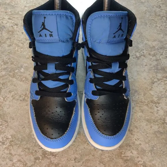 Air Jordan 1 Mid University Shoes Blue Youth Size 4.5Y DQ8423-401 * Clean *