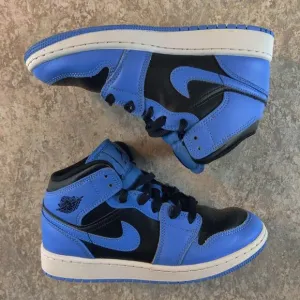 Air Jordan 1 Mid University Shoes Blue Youth Size 4.5Y DQ8423-401 * Clean *