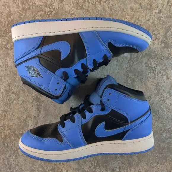 Air Jordan 1 Mid University Shoes Blue Youth Size 4.5Y DQ8423-401 * Clean *