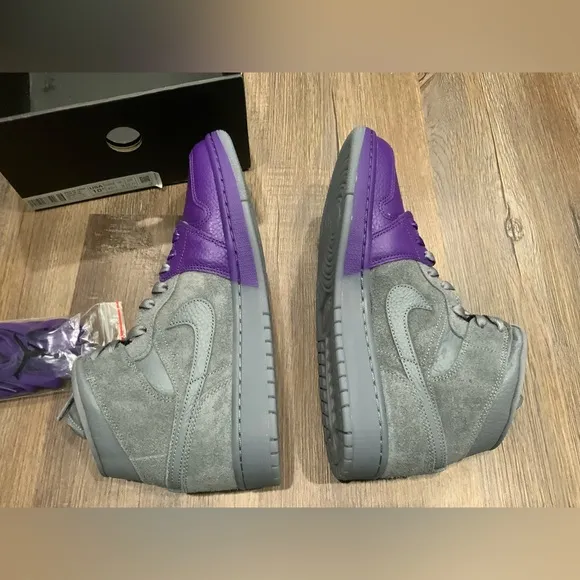 Air Jordan 1 Mid x Sheila Rashid 'UNITE' CW5897-005 Cool Grey Purple QS Sz 10.5