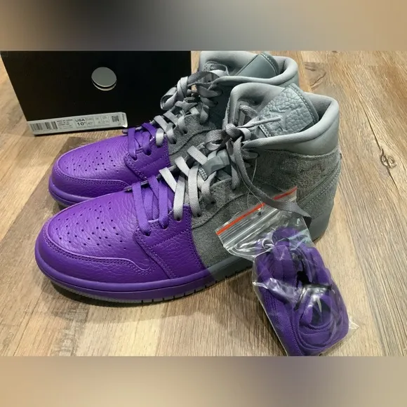 Air Jordan 1 Mid x Sheila Rashid 'UNITE' CW5897-005 Cool Grey Purple QS Sz 10.5