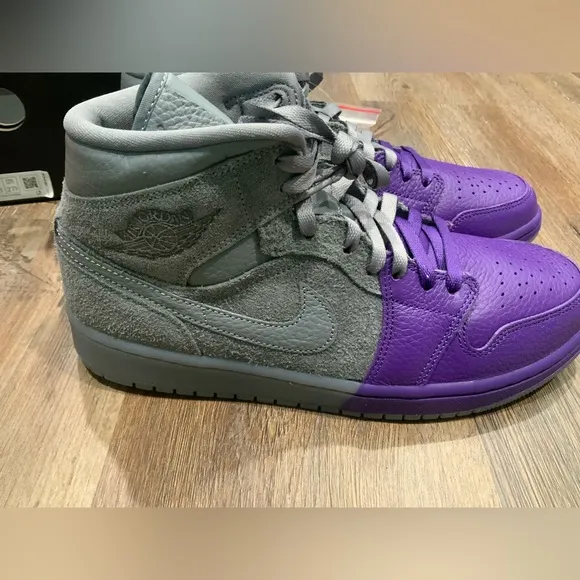 Air Jordan 1 Mid x Sheila Rashid 'UNITE' CW5897-005 Cool Grey Purple QS Sz 10.5