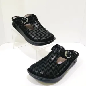 Alegria Classic Houndstooth Maxi Clogs Womens Size 38 8-8.5 Black ALG-772 Shoes
