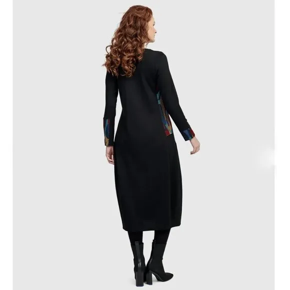 Alembika Riley Crew Cocoon Midi Dress Size 0 US 4-6 Ocean Long Sleeve Po…
