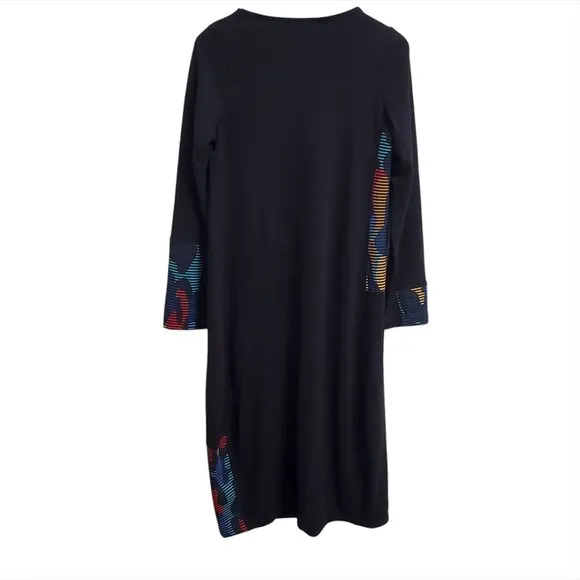 Alembika Riley Crew Cocoon Midi Dress Size 0 US 4-6 Ocean Long Sleeve Po…