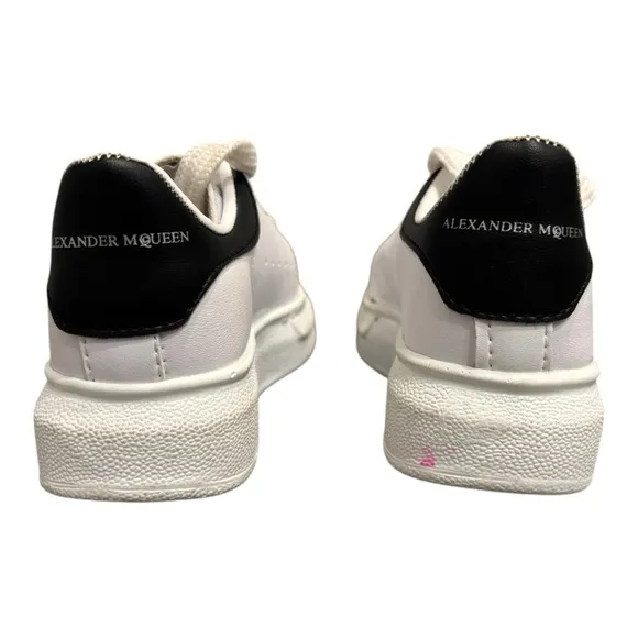 Alexander McQueen Kids’ Oversized Sneakers White Leather Black Sz 25 EU