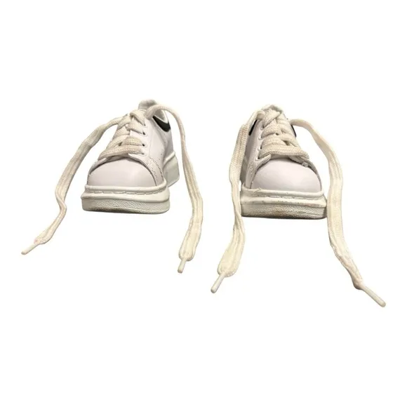 Alexander McQueen Kids’ Oversized Sneakers White Leather Black Sz 25 EU