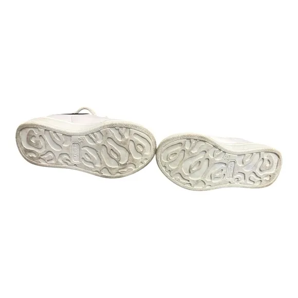 Alexander McQueen Kids’ Oversized Sneakers White Leather Black Sz 25 EU