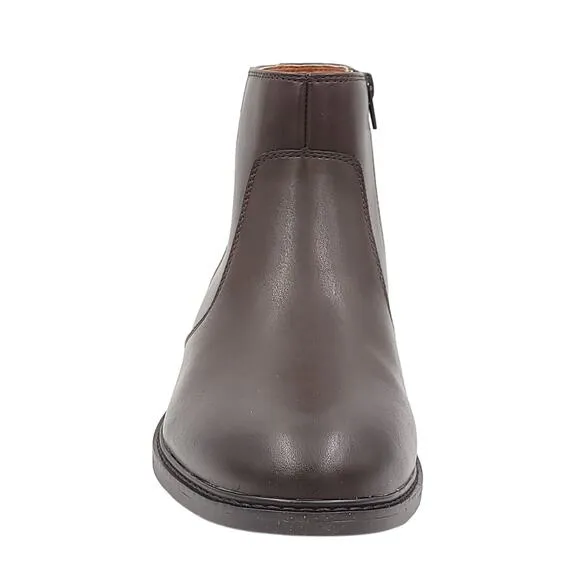 Alfani Men Liam Side Zip Dress Boots Size US 7.5M Espresso Brown Faux Leather