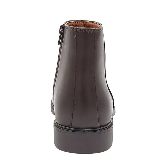 Alfani Men Liam Side Zip Dress Boots Size US 7.5M Espresso Brown Faux Leather
