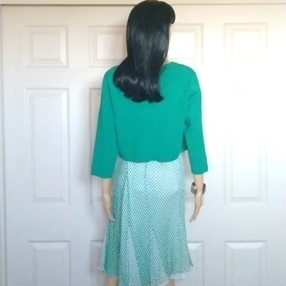 Alfani silk flare skirt and cropped sweater