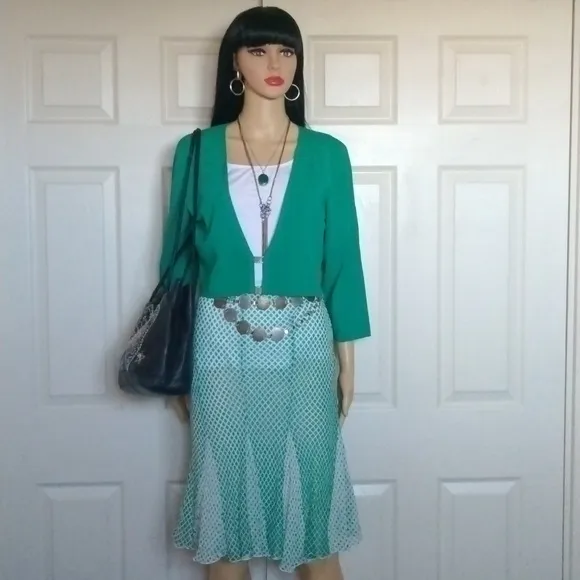 Alfani silk flare skirt and cropped sweater