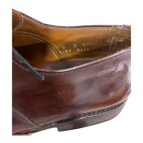 Allen Edmonds Park Avenue Leather Oxford Shoes Size 8 D Burgundy