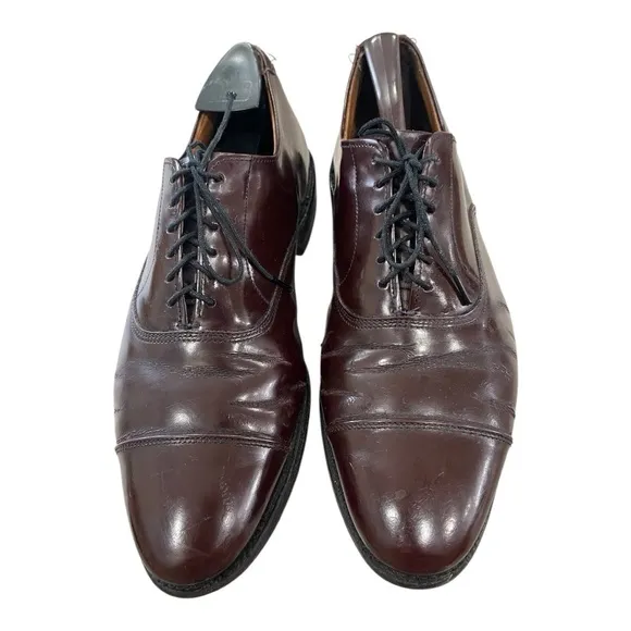 Allen Edmonds Park Avenue Leather Oxford Shoes Size 8 D Burgundy